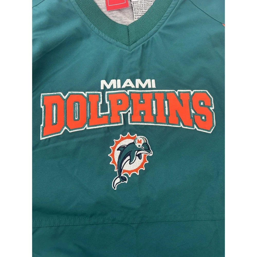 Vintage‎ Miami Dolphins LOGO Game Day Pullover Windbreaker Jacket  Youth L 14/16